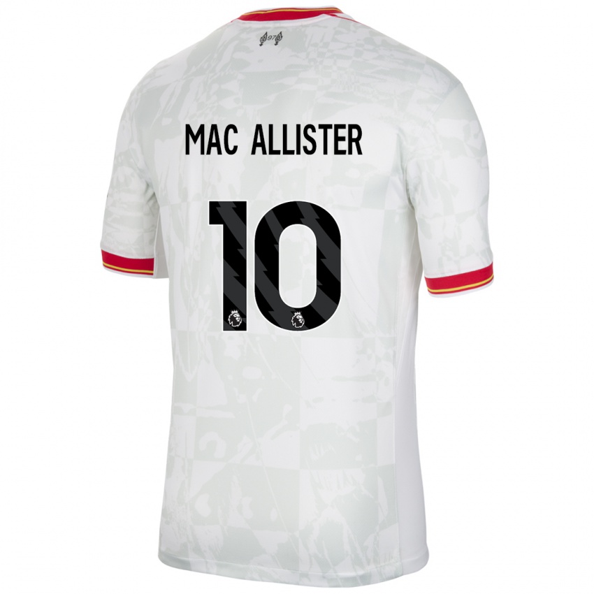 Kinder Alexis Mac Allister #10 Weiß Rot Schwarz Ausweichtrikot Trikot 2024/25 T-Shirt