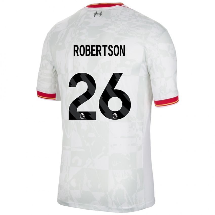 Kinder Andrew Robertson #26 Weiß Rot Schwarz Ausweichtrikot Trikot 2024/25 T-Shirt