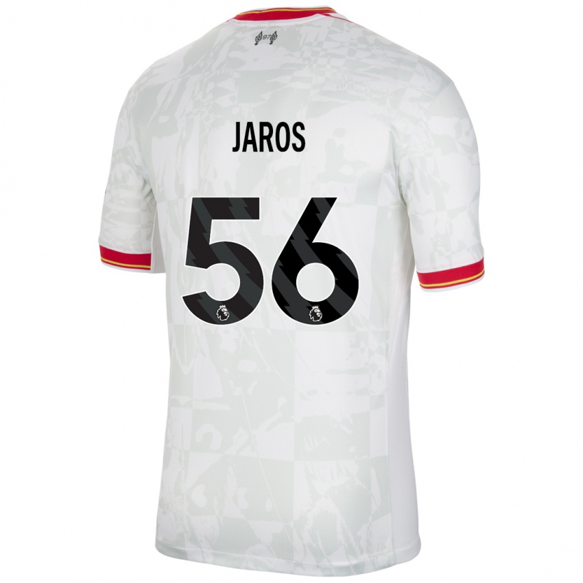 Kinder Vitezslav Jaros #56 Weiß Rot Schwarz Ausweichtrikot Trikot 2024/25 T-Shirt