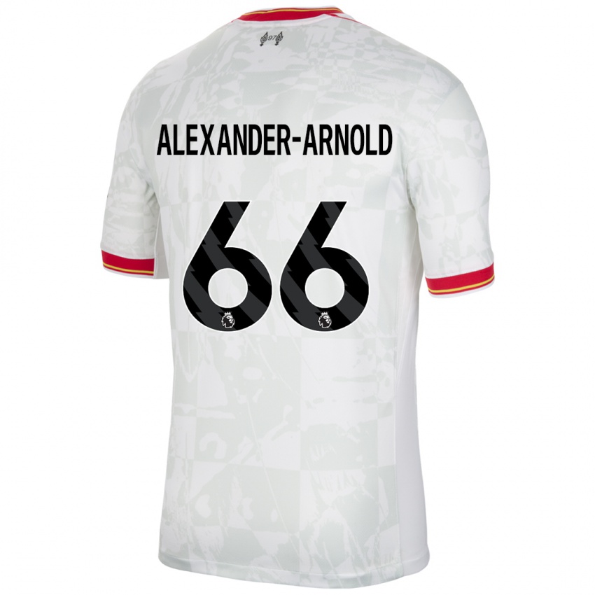 Kinder Trent Alexander-Arnold #66 Weiß Rot Schwarz Ausweichtrikot Trikot 2024/25 T-Shirt