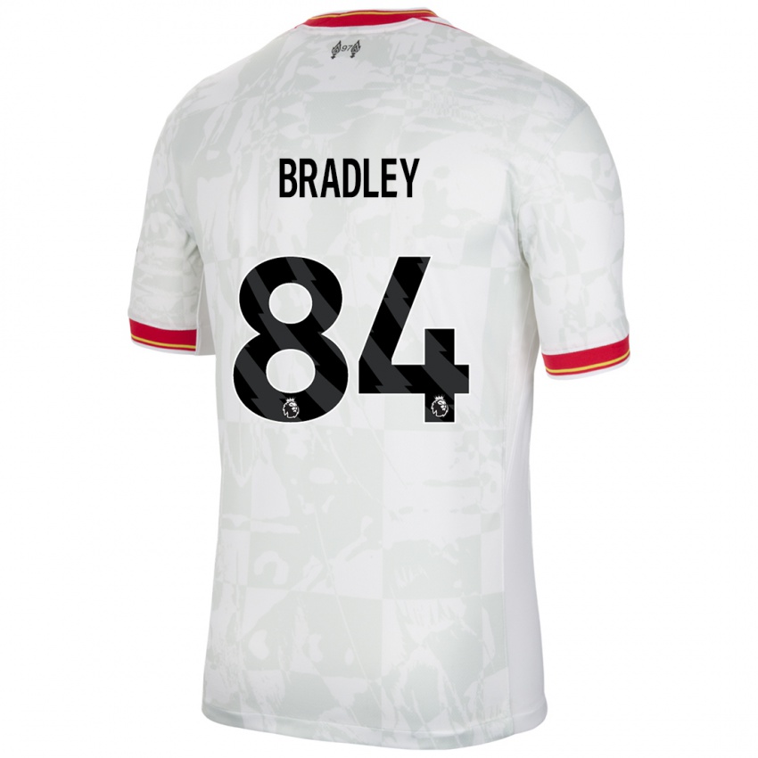 Kinder Conor Bradley #84 Weiß Rot Schwarz Ausweichtrikot Trikot 2024/25 T-Shirt