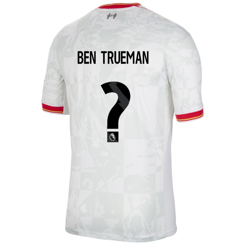 Kinder Ben Trueman #0 Weiß Rot Schwarz Ausweichtrikot Trikot 2024/25 T-Shirt