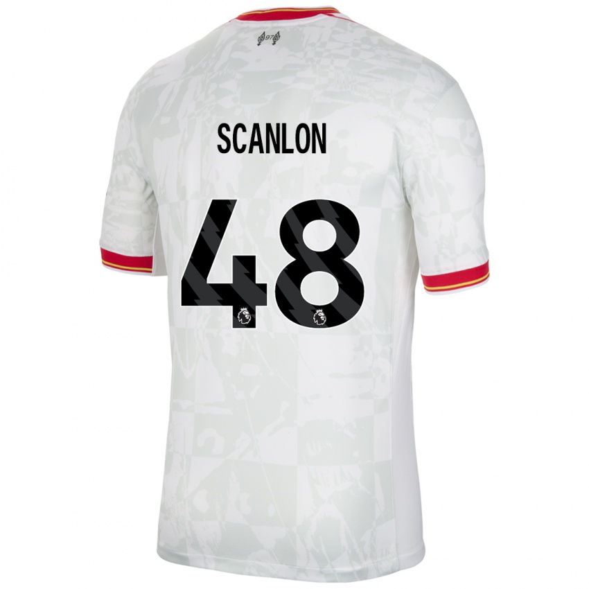 Kinder Calum Scanlon #48 Weiß Rot Schwarz Ausweichtrikot Trikot 2024/25 T-Shirt