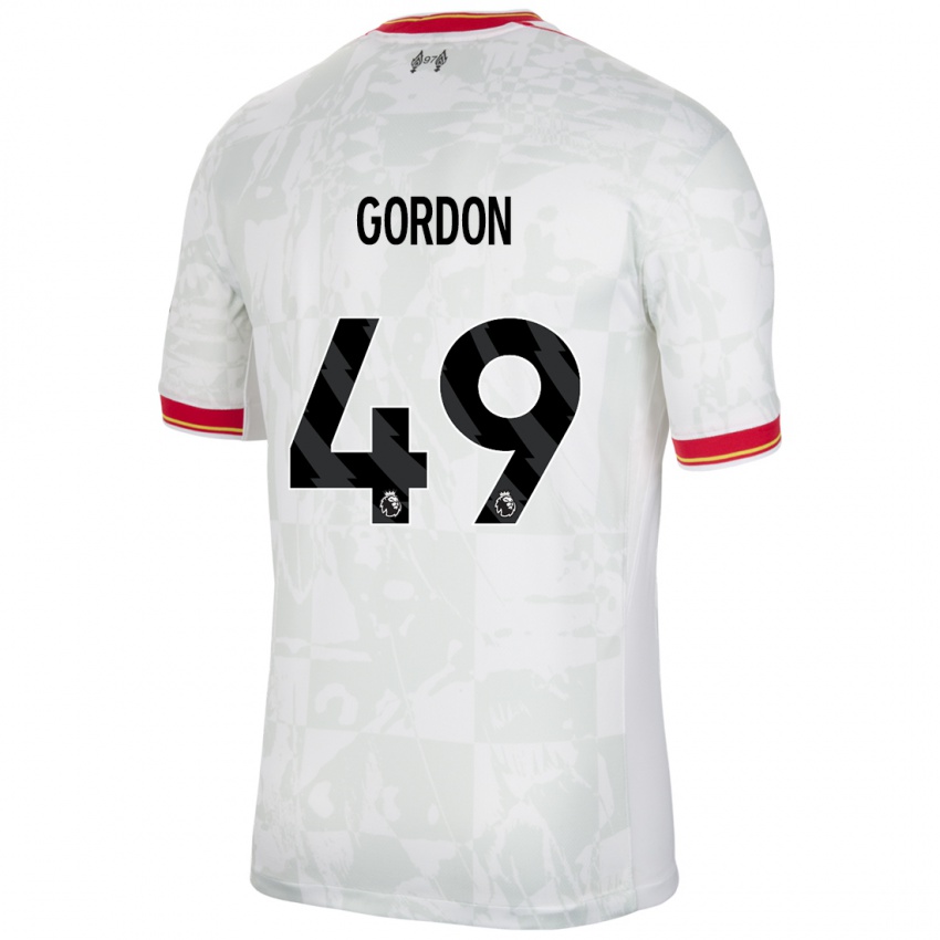 Kinder Kaide Gordon #49 Weiß Rot Schwarz Ausweichtrikot Trikot 2024/25 T-Shirt