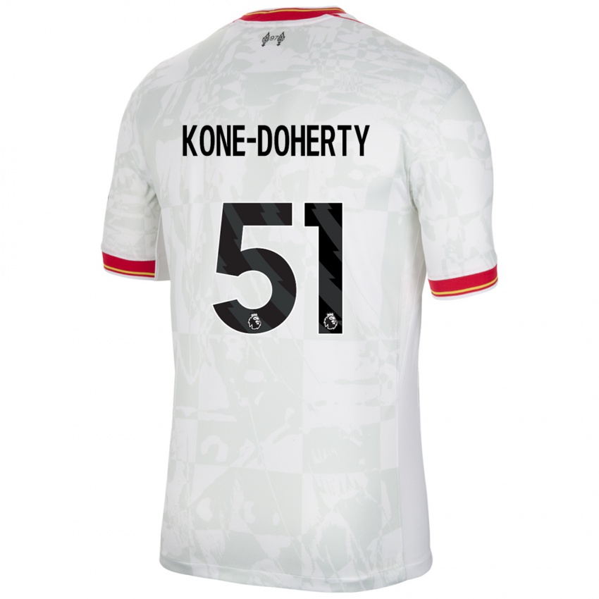 Kinder Trent Kone-Doherty #51 Weiß Rot Schwarz Ausweichtrikot Trikot 2024/25 T-Shirt