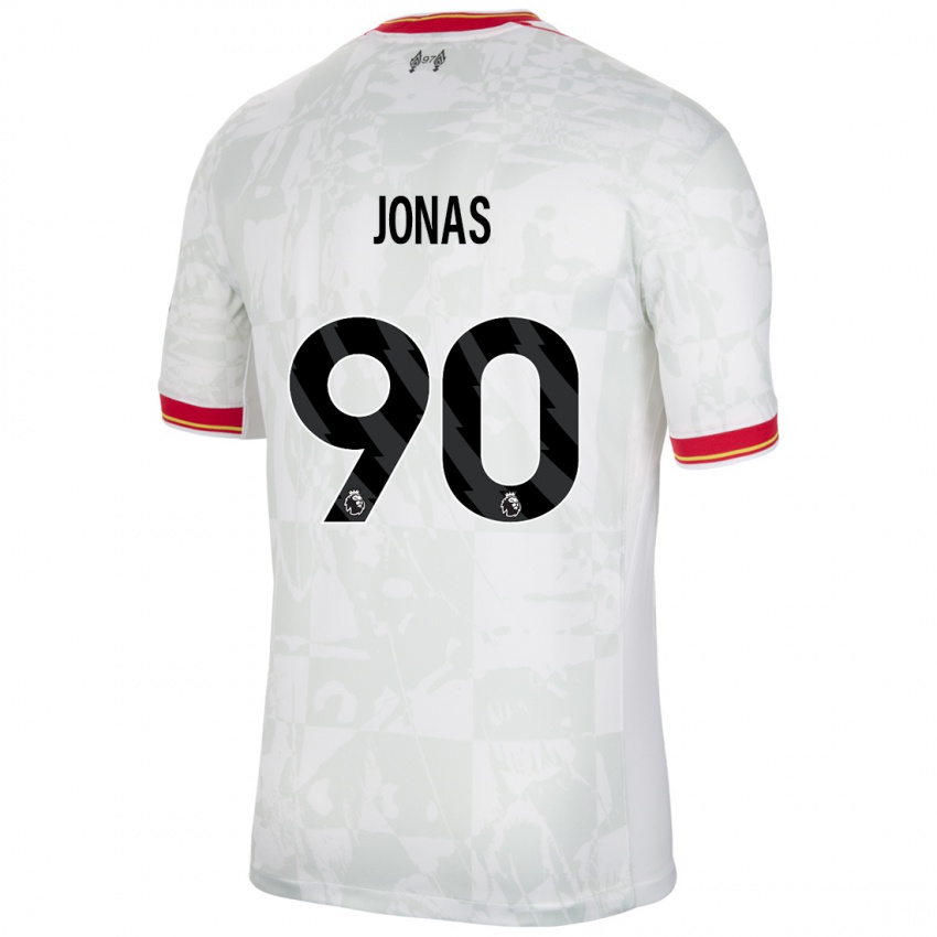 Kinder Lee Jonas #90 Weiß Rot Schwarz Ausweichtrikot Trikot 2024/25 T-Shirt