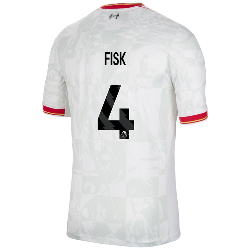 Kinder Grace Fisk #4 Weiß Rot Schwarz Ausweichtrikot Trikot 2024/25 T-Shirt