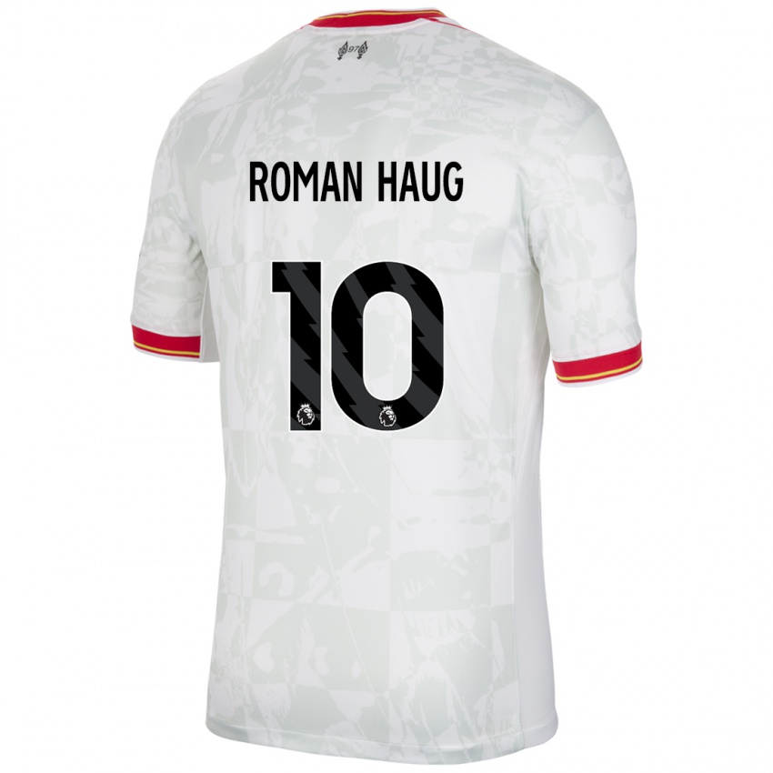 Kinder Sophie Román Haug #10 Weiß Rot Schwarz Ausweichtrikot Trikot 2024/25 T-Shirt