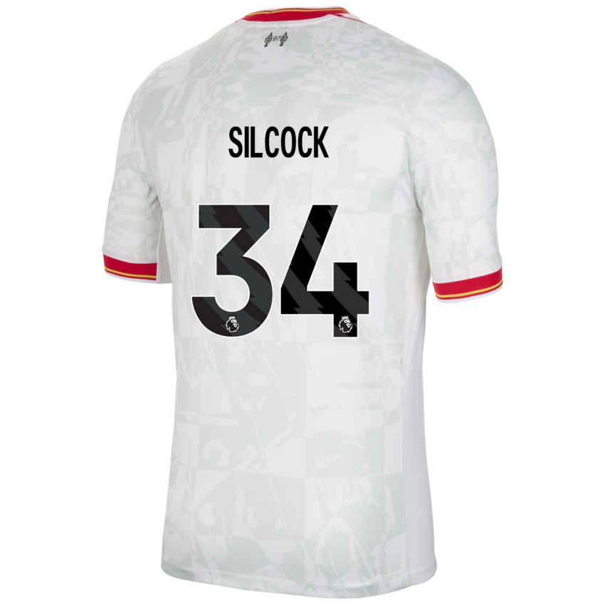 Kinder Hannah Silcock #34 Weiß Rot Schwarz Ausweichtrikot Trikot 2024/25 T-Shirt