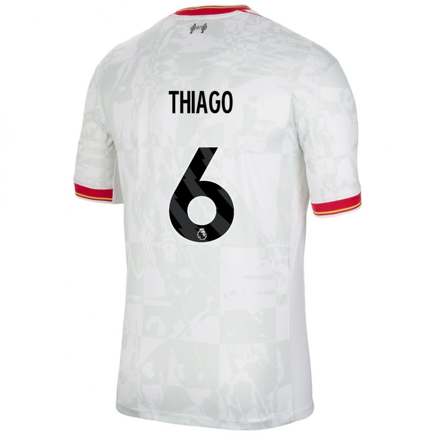 Kinder Thiago #6 Weiß Rot Schwarz Ausweichtrikot Trikot 2024/25 T-Shirt