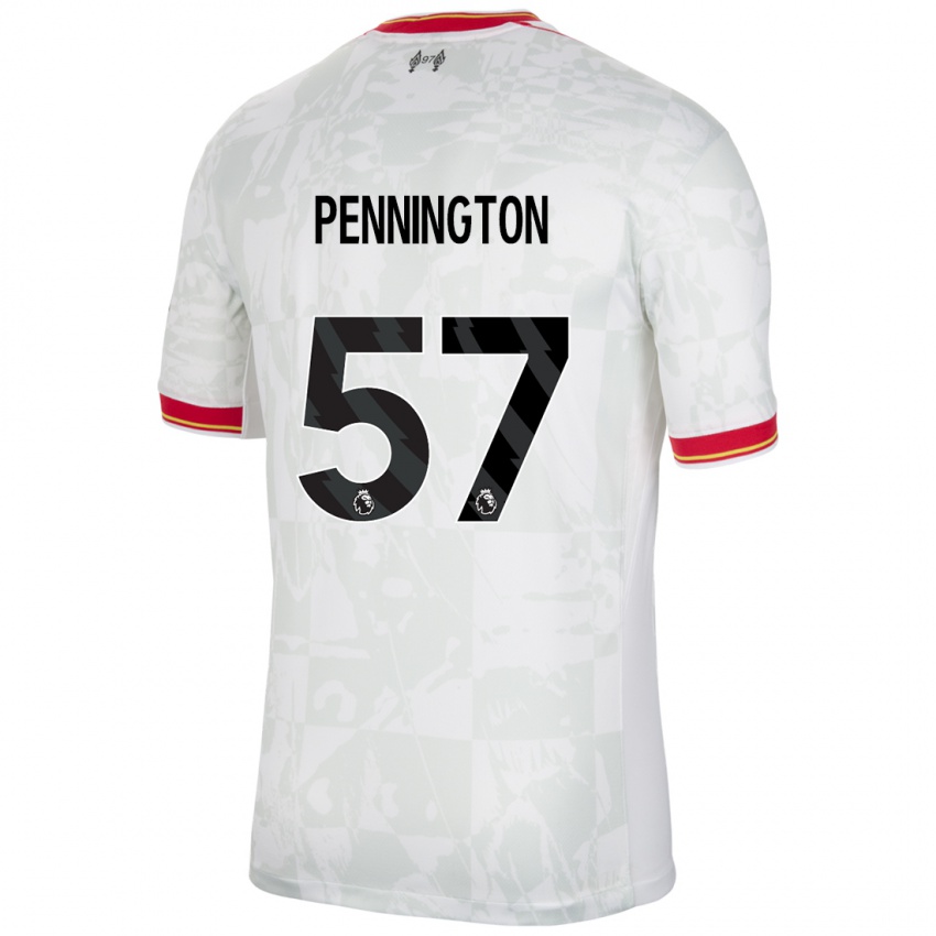 Kinder Cody Pennington #57 Weiß Rot Schwarz Ausweichtrikot Trikot 2024/25 T-Shirt