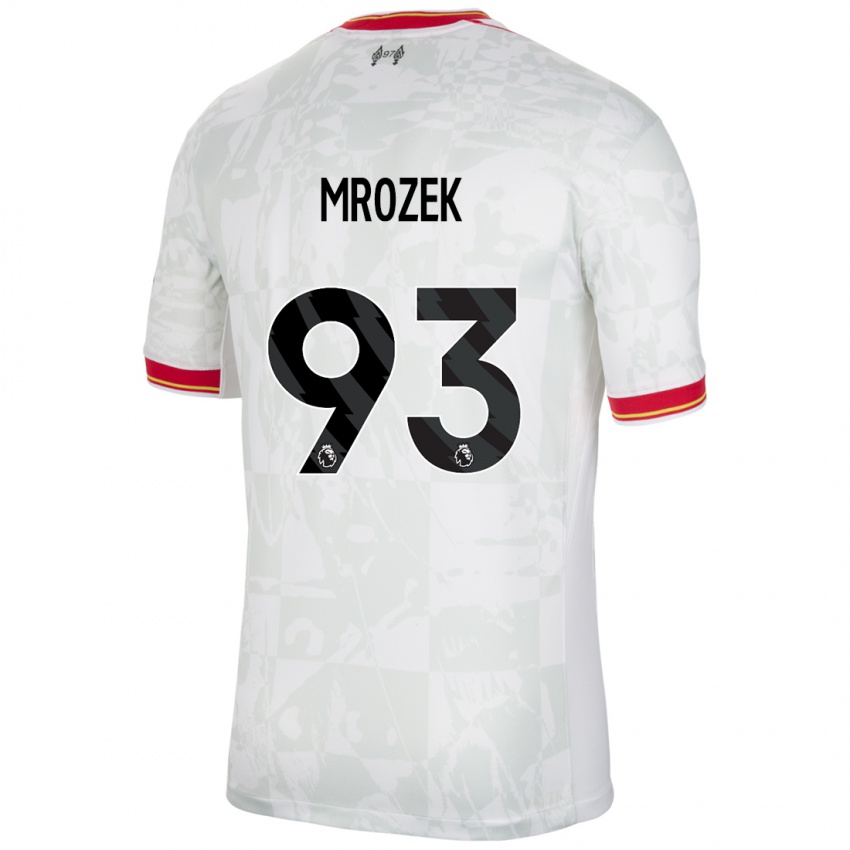 Kinder Fabian Mrozek #93 Weiß Rot Schwarz Ausweichtrikot Trikot 2024/25 T-Shirt