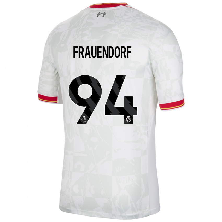 Kinder Melkamu Frauendorf #94 Weiß Rot Schwarz Ausweichtrikot Trikot 2024/25 T-Shirt