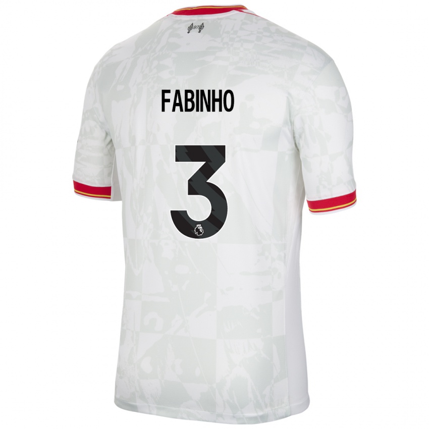 Kinder Fabinho #3 Weiß Rot Schwarz Ausweichtrikot Trikot 2024/25 T-Shirt