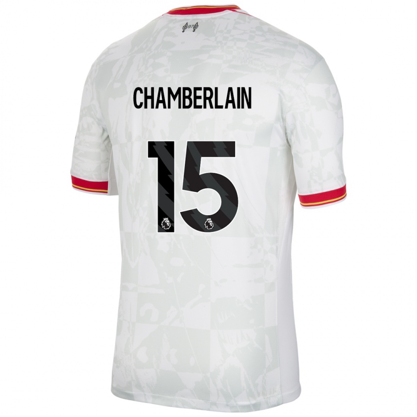 Kinder Alex Oxlade Chamberlain #15 Weiß Rot Schwarz Ausweichtrikot Trikot 2024/25 T-Shirt