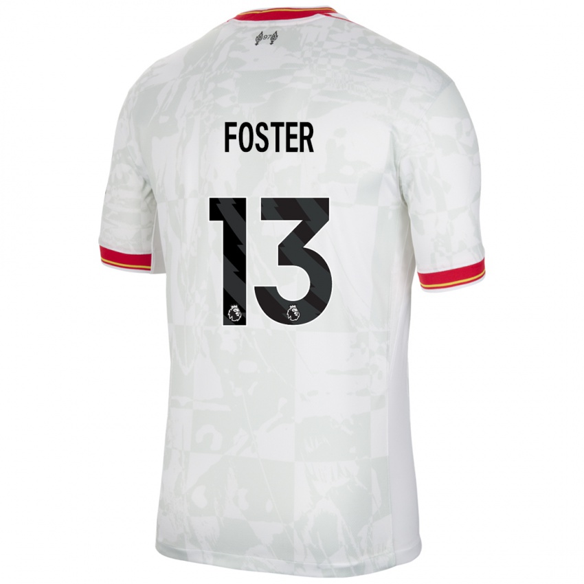 Kinder Rylee Foster #13 Weiß Rot Schwarz Ausweichtrikot Trikot 2024/25 T-Shirt