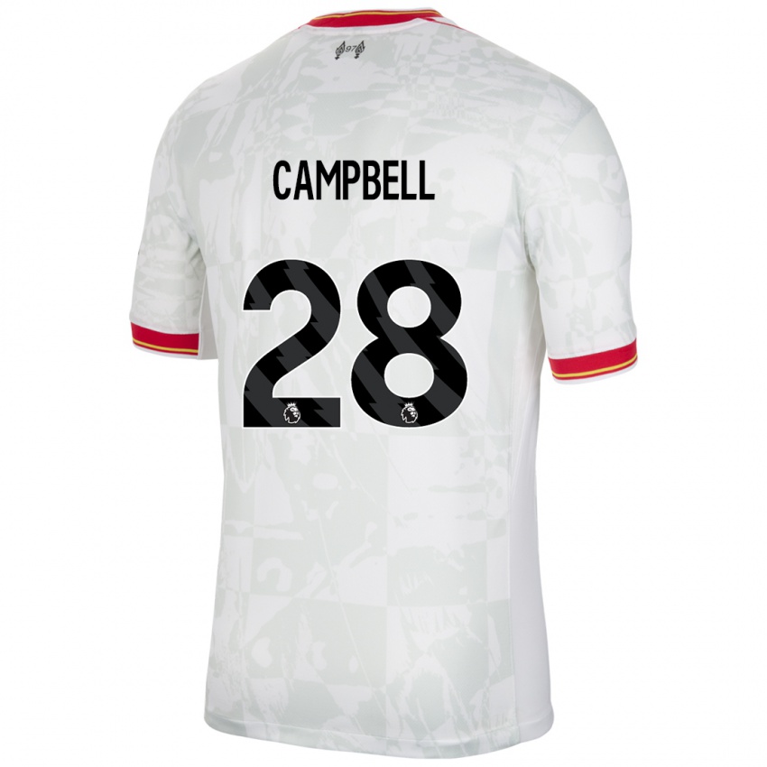 Kinder Megan Campbell #28 Weiß Rot Schwarz Ausweichtrikot Trikot 2024/25 T-Shirt