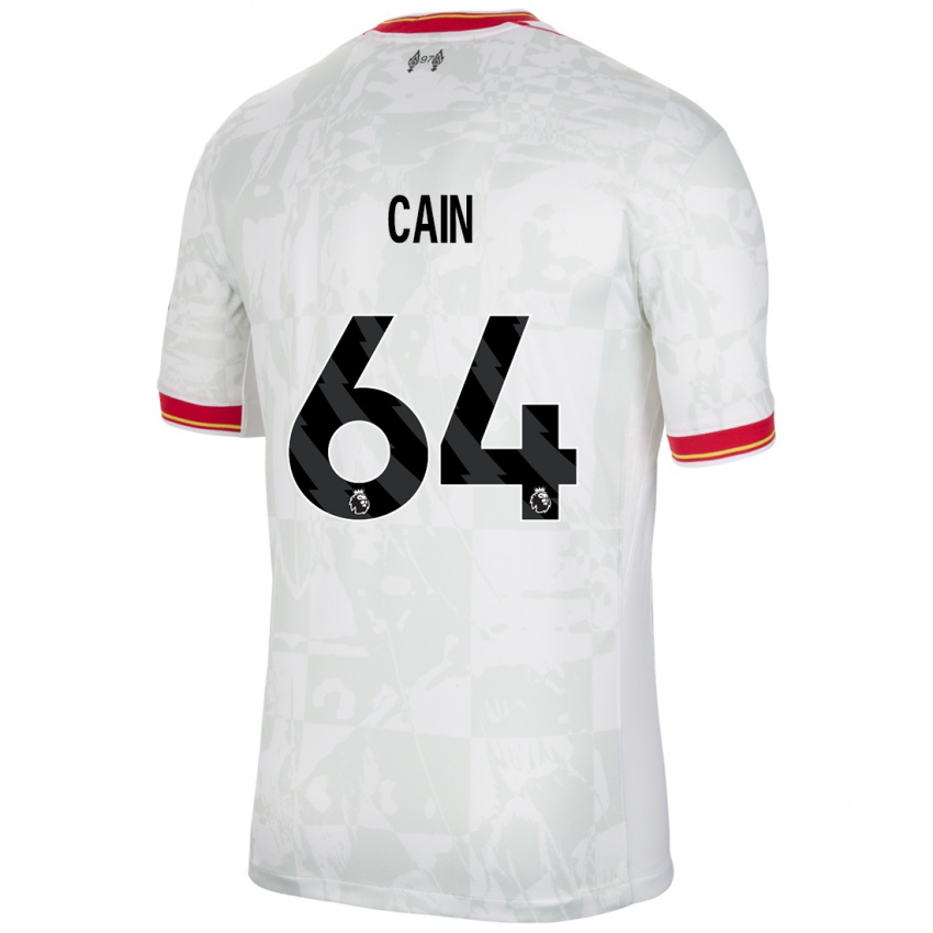 Kinder Jake Cain #64 Weiß Rot Schwarz Ausweichtrikot Trikot 2024/25 T-Shirt