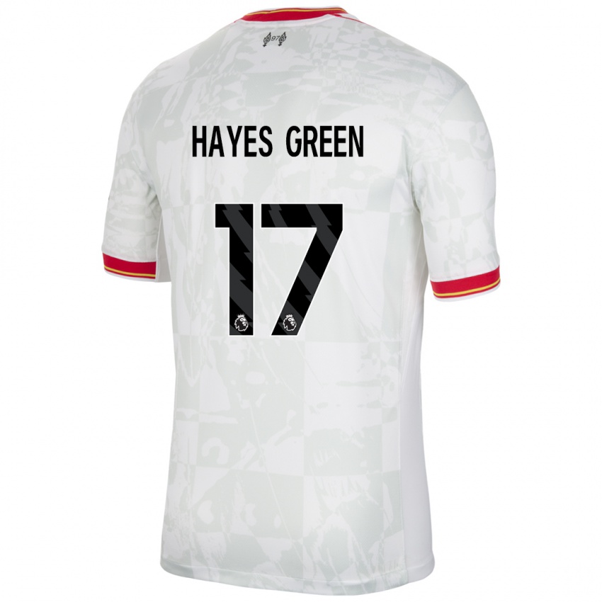 Kinder Charlie Hayes-Green #17 Weiß Rot Schwarz Ausweichtrikot Trikot 2024/25 T-Shirt