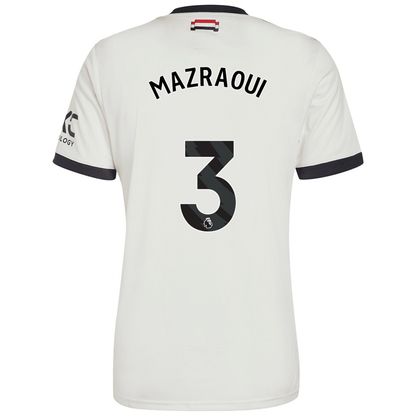 Kinder Noussair Mazraoui #3 Cremeweiß Ausweichtrikot Trikot 2024/25 T-Shirt