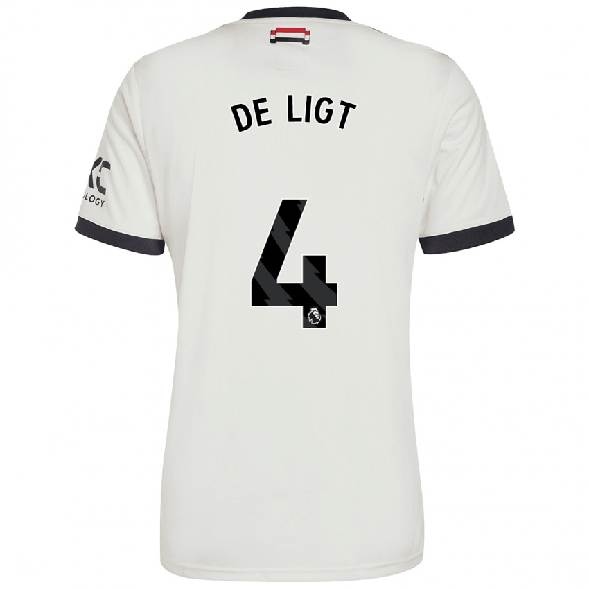 Kinder Matthijs De Ligt #4 Cremeweiß Ausweichtrikot Trikot 2024/25 T-Shirt