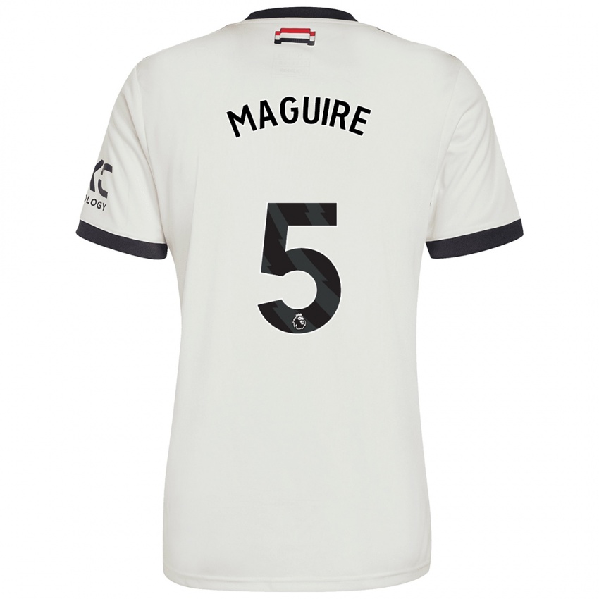 Kinder Harry Maguire #5 Cremeweiß Ausweichtrikot Trikot 2024/25 T-Shirt