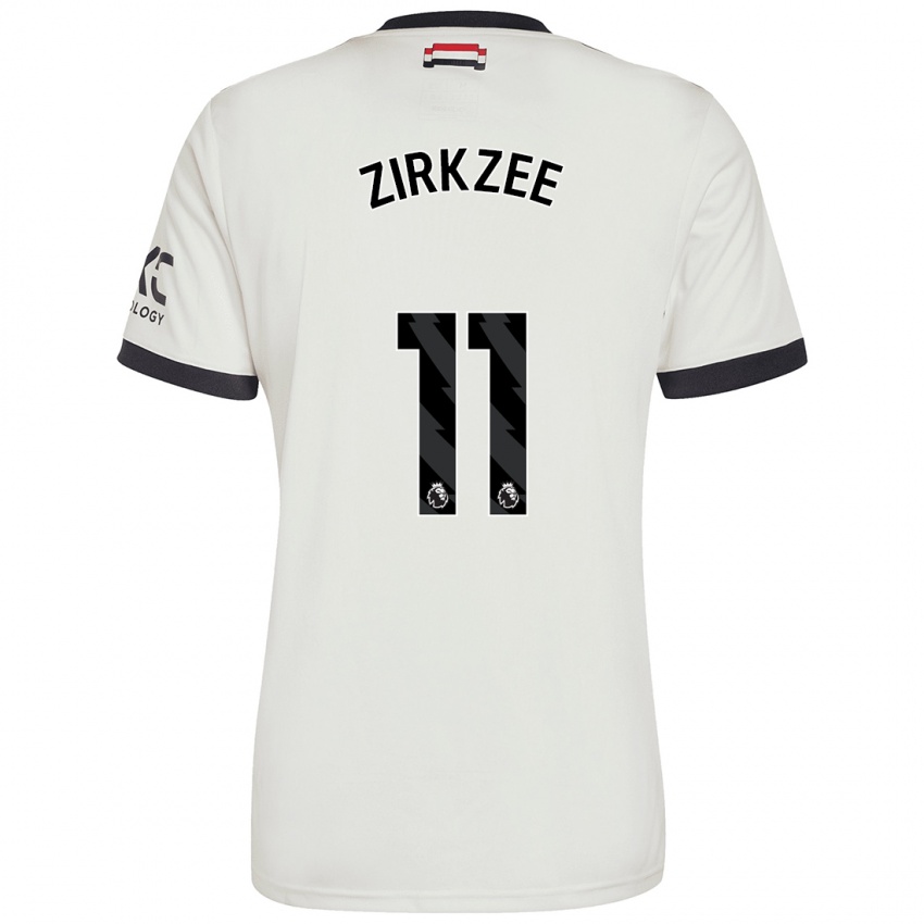 Kinder Joshua Zirkzee #11 Cremeweiß Ausweichtrikot Trikot 2024/25 T-Shirt