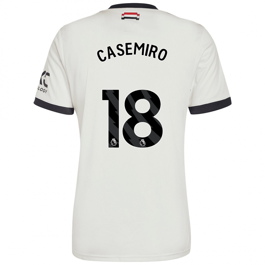 Kinder Casemiro #18 Cremeweiß Ausweichtrikot Trikot 2024/25 T-Shirt