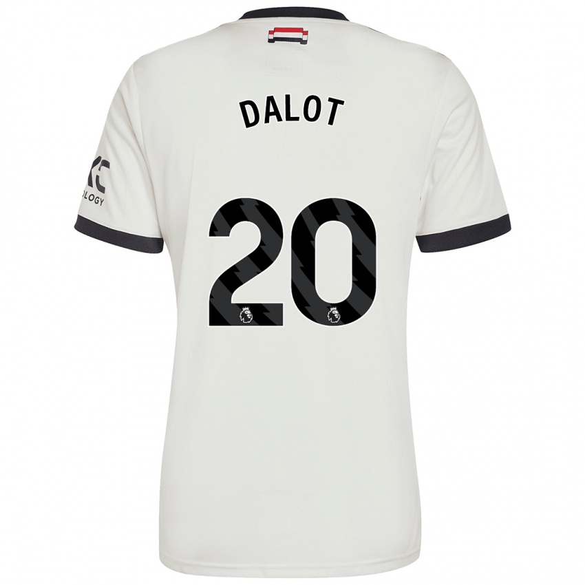 Kinder Diogo Dalot #20 Cremeweiß Ausweichtrikot Trikot 2024/25 T-Shirt