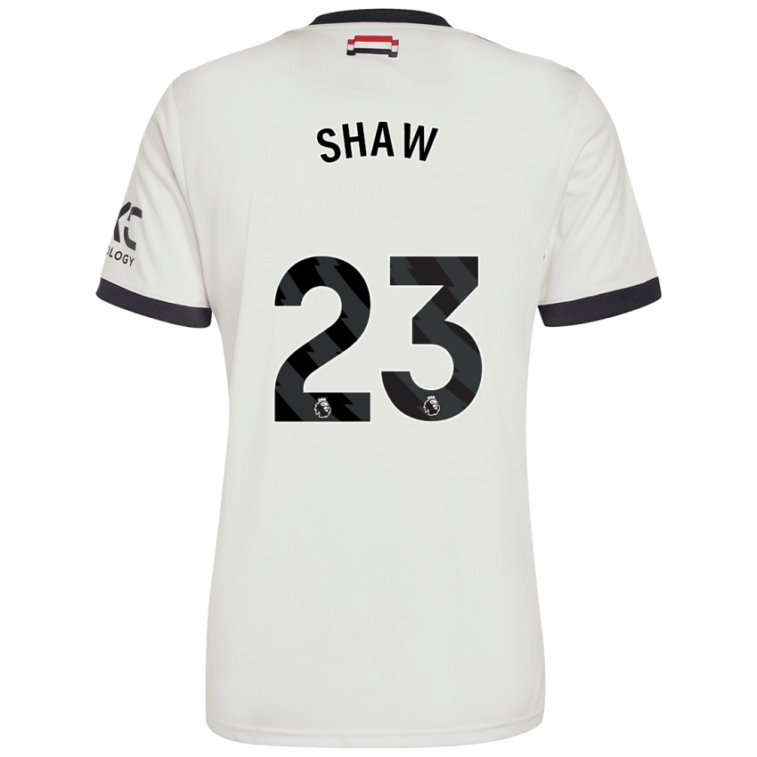 Kinder Luke Shaw #23 Cremeweiß Ausweichtrikot Trikot 2024/25 T-Shirt