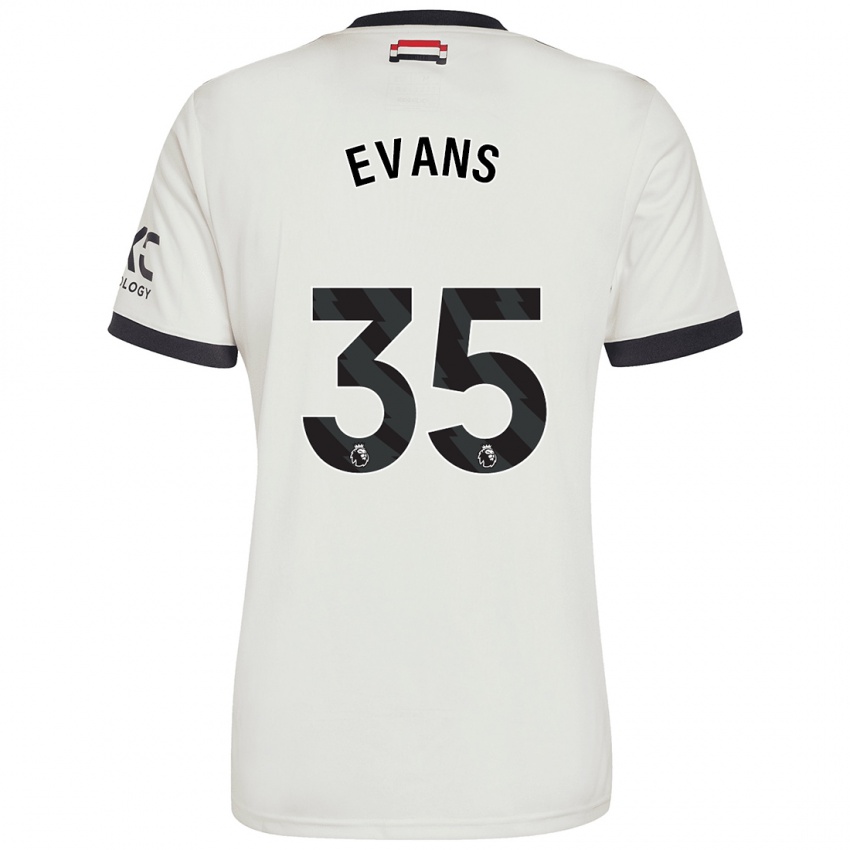 Kinder Jonny Evans #35 Cremeweiß Ausweichtrikot Trikot 2024/25 T-Shirt