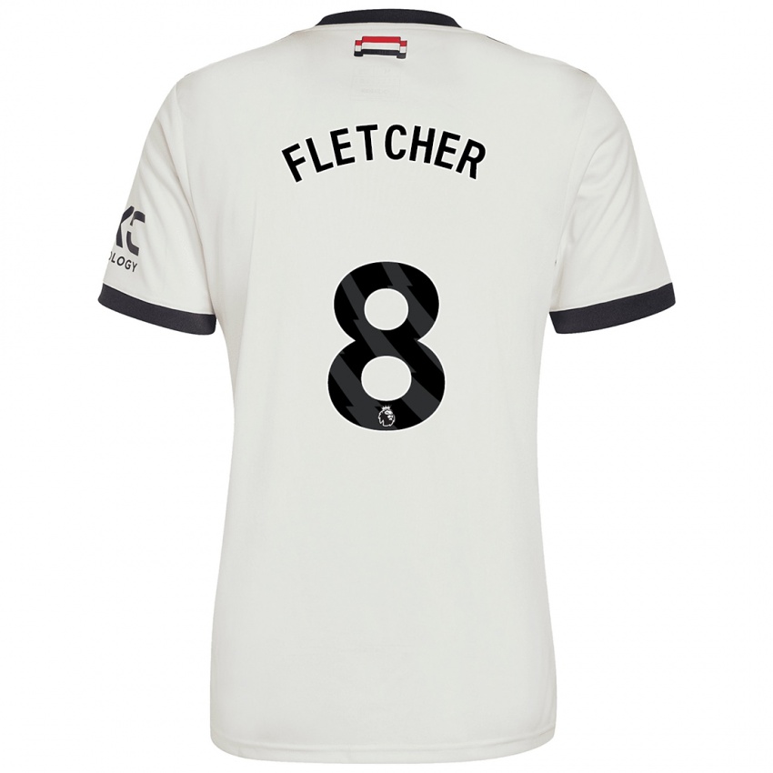 Kinder Tyler Fletcher #8 Cremeweiß Ausweichtrikot Trikot 2024/25 T-Shirt