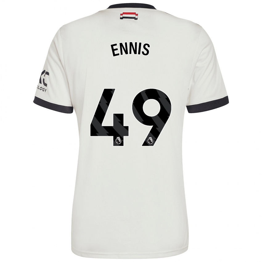 Kinder Ethan Ennis #49 Cremeweiß Ausweichtrikot Trikot 2024/25 T-Shirt