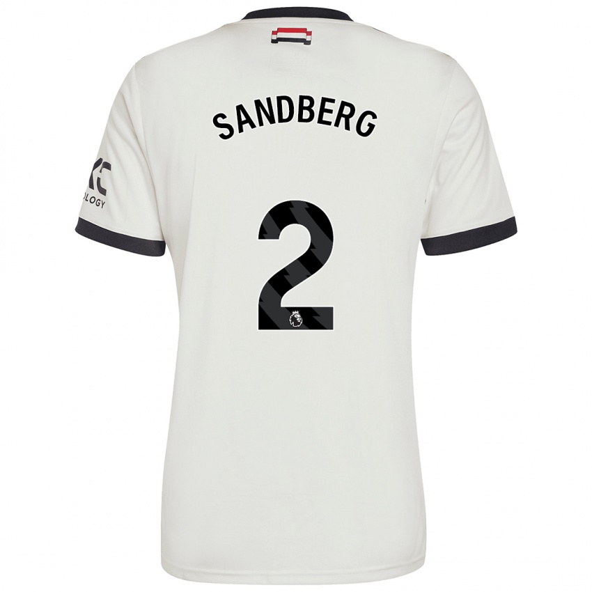 Kinder Anna Sandberg #2 Cremeweiß Ausweichtrikot Trikot 2024/25 T-Shirt