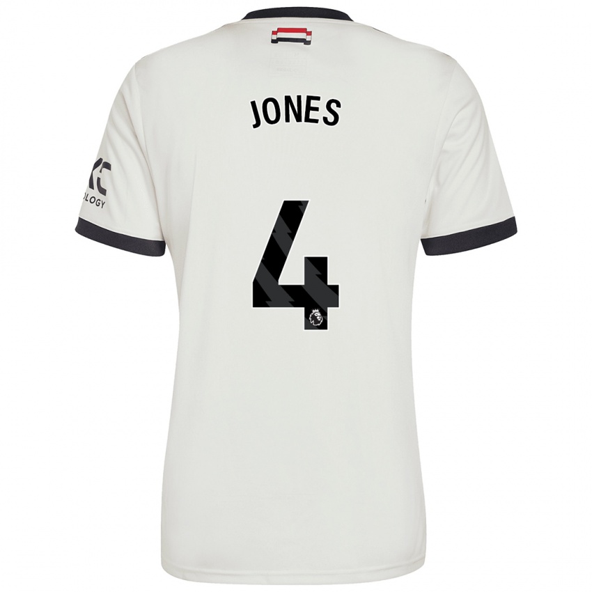 Kinder Phil Jones #4 Cremeweiß Ausweichtrikot Trikot 2024/25 T-Shirt