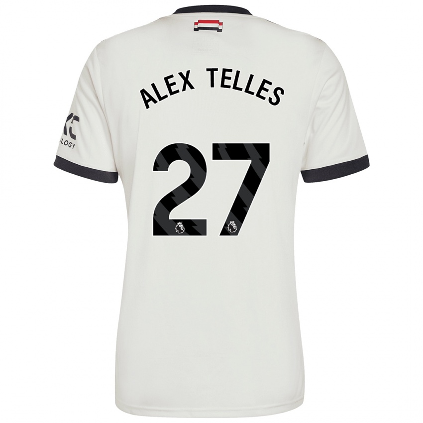 Kinder Alex Nicolao Telles #27 Cremeweiß Ausweichtrikot Trikot 2024/25 T-Shirt