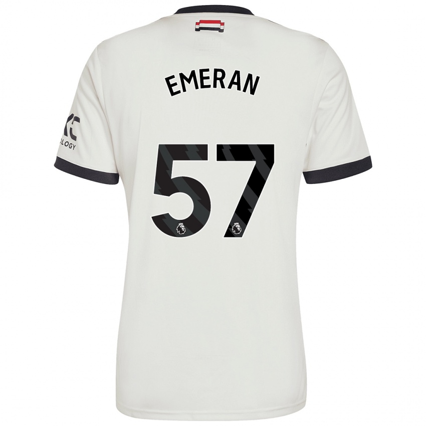 Kinder Noam Emeran #57 Cremeweiß Ausweichtrikot Trikot 2024/25 T-Shirt