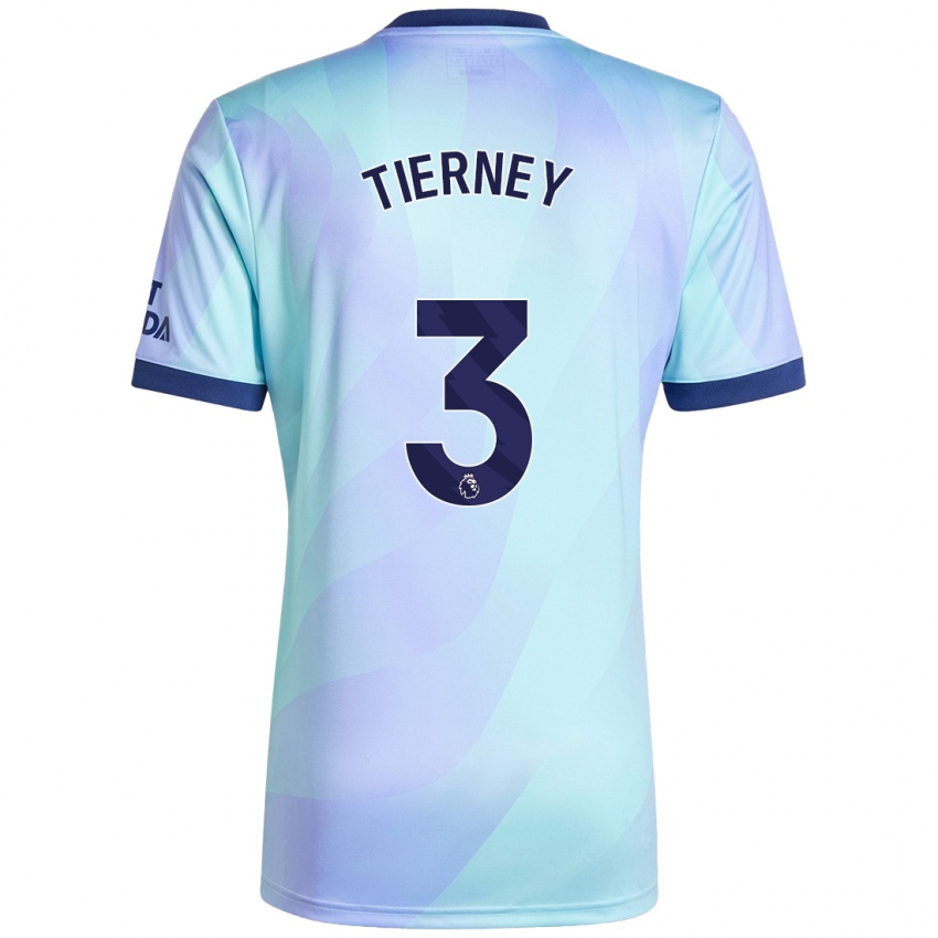 Kinder Kieran Tierney #3 Aquamarin Ausweichtrikot Trikot 2024/25 T-Shirt