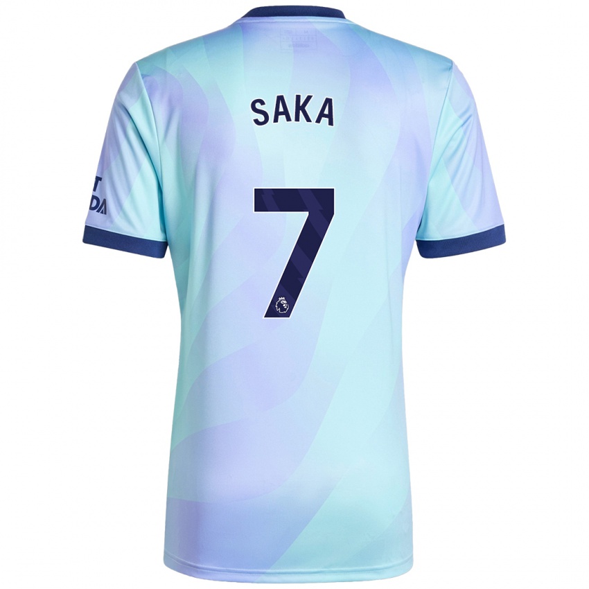 Kinder Bukayo Saka #7 Aquamarin Ausweichtrikot Trikot 2024/25 T-Shirt