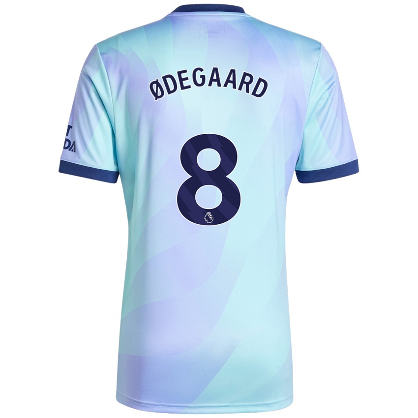 Kinder Martin Odegaard #8 Aquamarin Ausweichtrikot Trikot 2024/25 T-Shirt