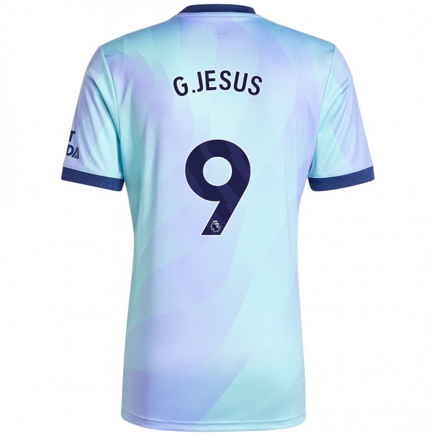 Kinder Gabriel Jesus #9 Aquamarin Ausweichtrikot Trikot 2024/25 T-Shirt