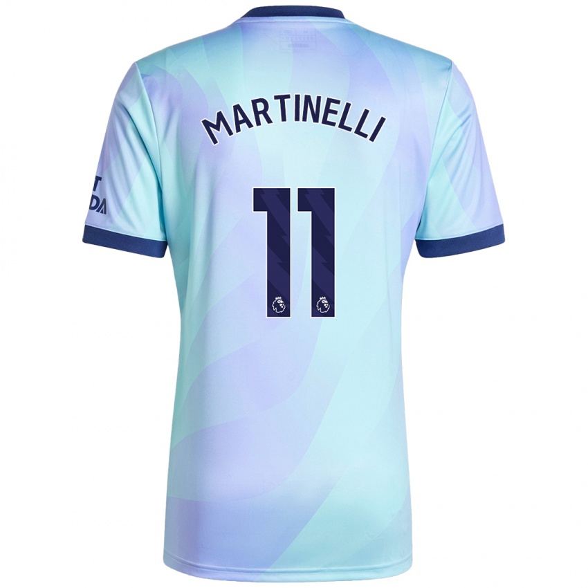 Kinder Gabriel Martinelli #11 Aquamarin Ausweichtrikot Trikot 2024/25 T-Shirt