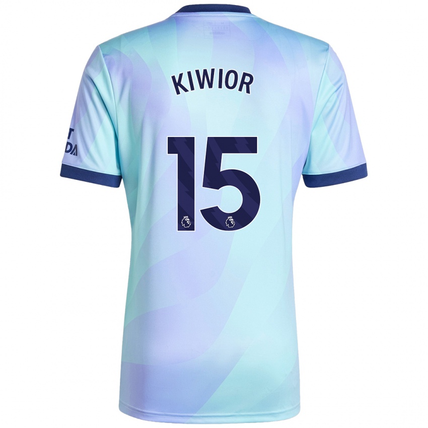 Kinder Jakub Kiwior #15 Aquamarin Ausweichtrikot Trikot 2024/25 T-Shirt