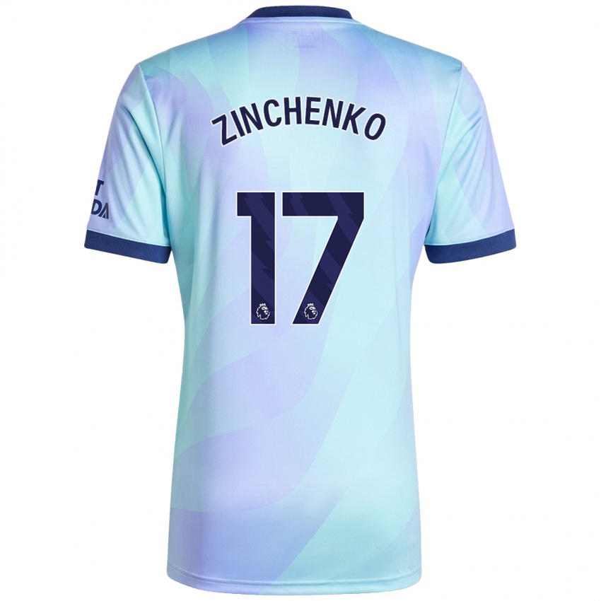 Kinder Oleksandr Zinchenko #17 Aquamarin Ausweichtrikot Trikot 2024/25 T-Shirt