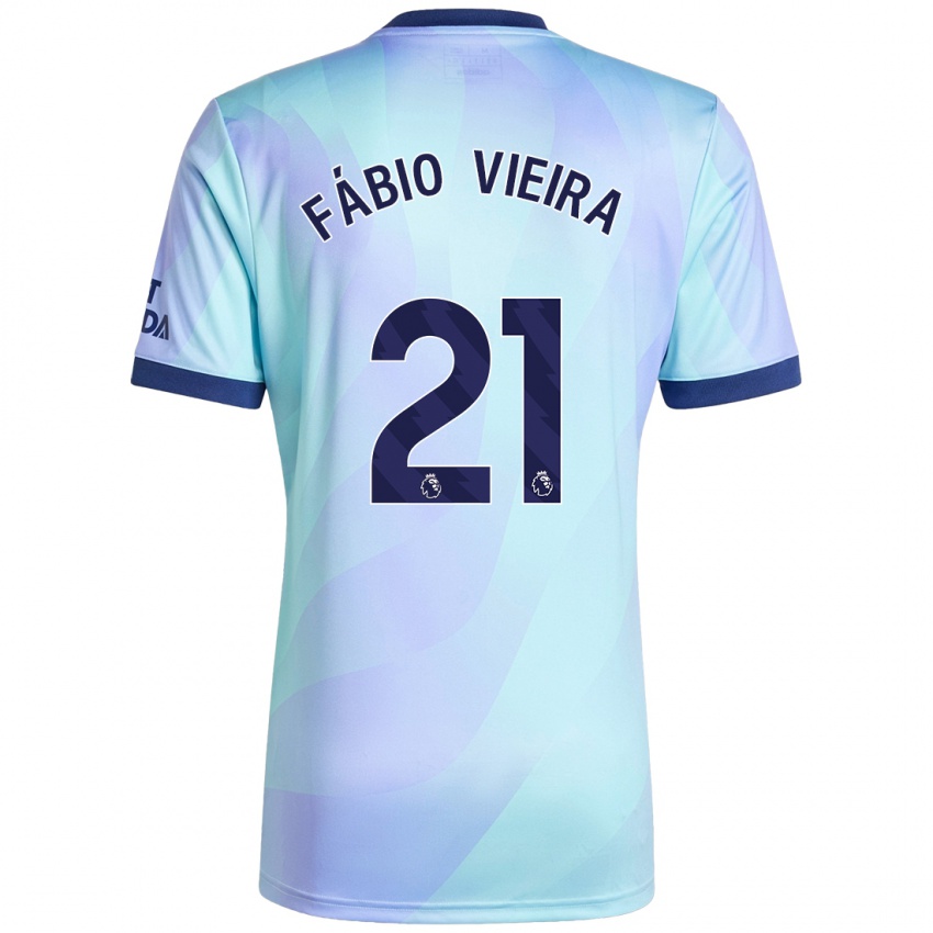 Kinder Fabio Vieira #21 Aquamarin Ausweichtrikot Trikot 2024/25 T-Shirt