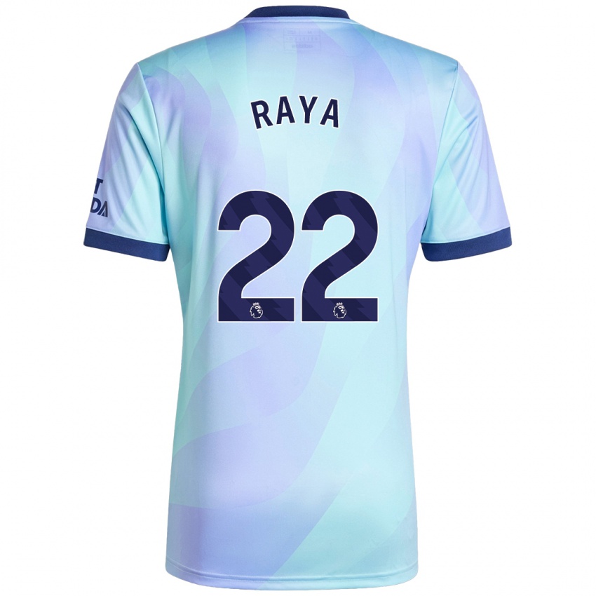 Kinder David Raya #22 Aquamarin Ausweichtrikot Trikot 2024/25 T-Shirt