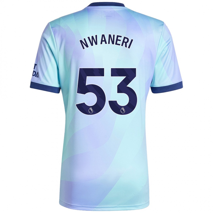 Kinder Ethan Nwaneri #53 Aquamarin Ausweichtrikot Trikot 2024/25 T-Shirt