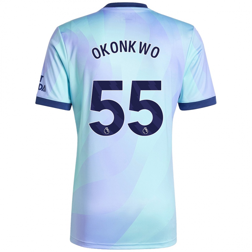 Kinder Brian Okonkwo #55 Aquamarin Ausweichtrikot Trikot 2024/25 T-Shirt