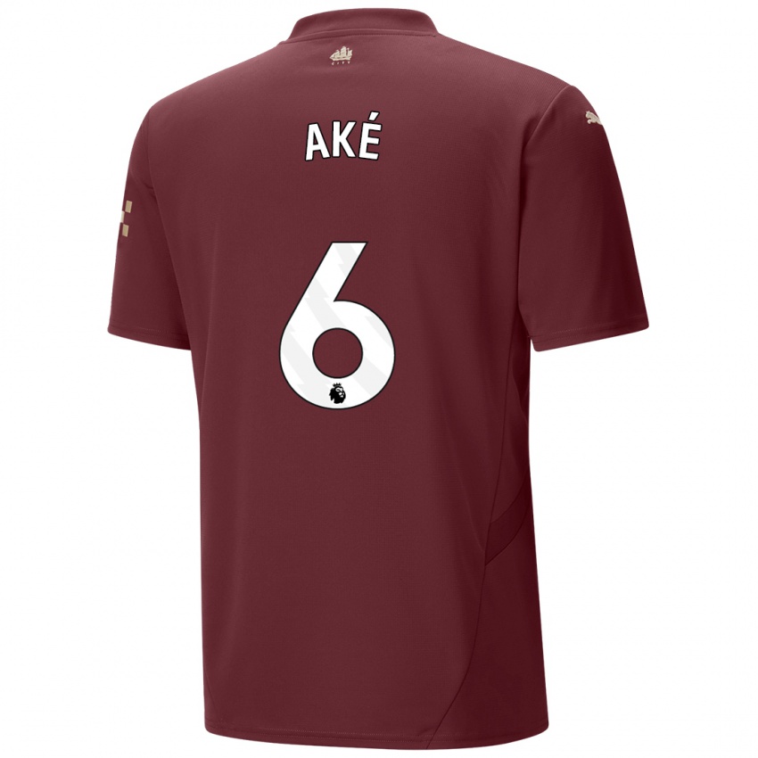 Kinder Nathan Ake #6 Kastanienbraun Ausweichtrikot Trikot 2024/25 T-Shirt