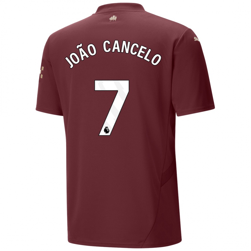 Kinder Joao Cancelo #7 Kastanienbraun Ausweichtrikot Trikot 2024/25 T-Shirt